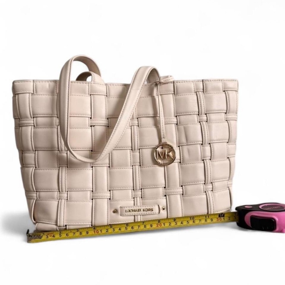 Michael Kors Beige Woven Tote - Picture 6 of 9